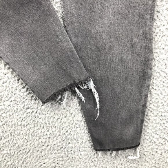 SPANX Womens Size XS Gray Distressed Raw Hem Mid Rise Skinny Ankle Jegging Jeans - Picture 8 of 16